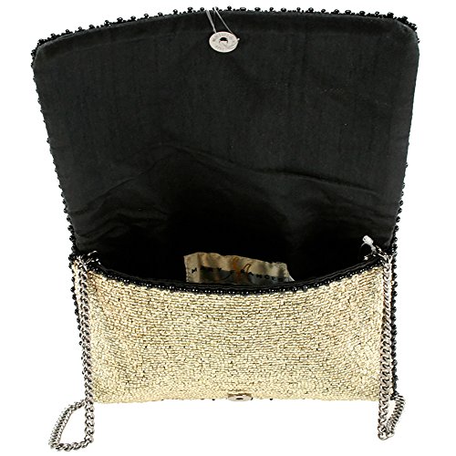 Mary Frances Poppies Beaded Mini Crossbody Handbag, Silver3