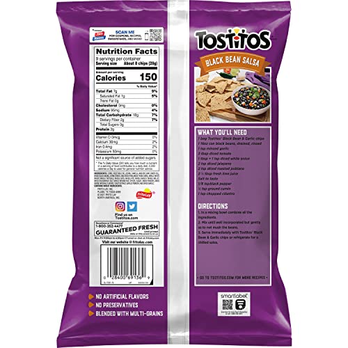 Tostitos Tortilla Chips Black Bean & Garlic Flavored Triangles, 9 Oz #TOP1