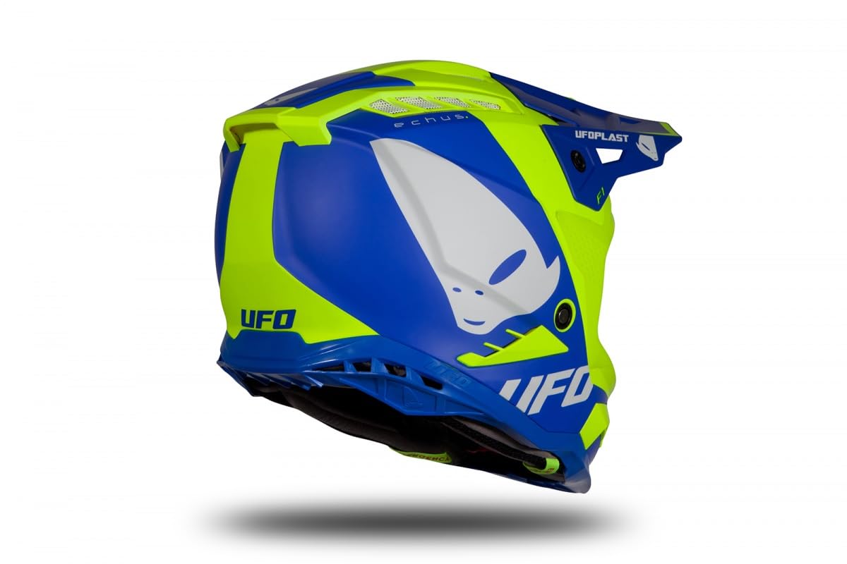 UFO PLAST ECHUS Helm BLAU/GELB NEON MATT M