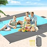 ACH Beach Blanket Waterproof Sandproof Extra Large Beach Mat Oversized 120'×108' Portable Lightweight Outdoor Family Mat for Indoor Outside Picnic Camping Hiking Travel