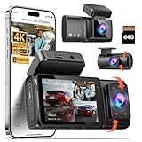 Dash Cam Front and Rear Inside: 3 Channel Dash Cam (4K+1080P+1080P) with 5GHz WiFi APP & 64GB Card - Dashcam with IR Night Vision - Dash Camera for Cars Parking Mode G-Sensor Loop Recording(X7)