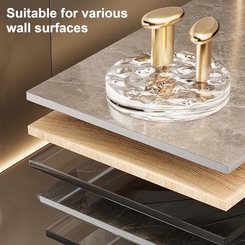 Marjoramy 8 Stück Klebehaken,Handtuchhalter Ohne Bohren,Kleiderhaken Kinder,Kleiderhaken Selbstklebend,Wandhaken Für Stecker Und Kabel, Ideal Für Küche, Büro Und Steckdosen (Gold)