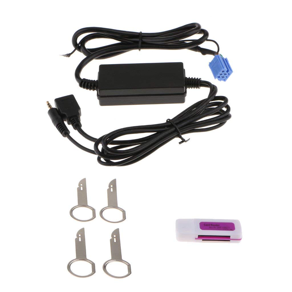 Câble Audio Universel USB AUX 3,5 mm avec Lecteur de Carte pour Voiture