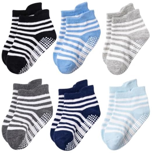 Baby Non Slip Grip Ankle Socks with Non Skid Soles for Infants Toddlers Kids Boys Girls-image-4