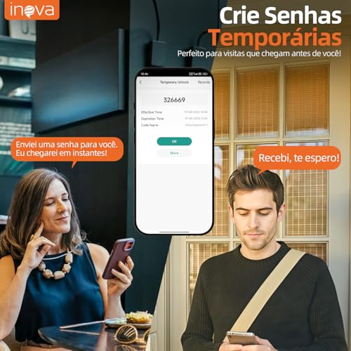 Fechadura Digital, Fechadura Eletrônica, Maçaneta com Teclado, Entrada sem Chave, Fechaduras 5 em 1 para Quartos (Impressão Digital/Aplicativo/Código/Chave/Cartão IC), Casa, Hotel, Escritório - Imagem 4