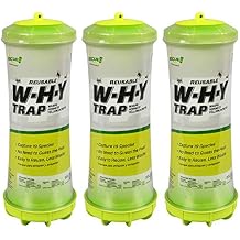 RESCUE! WHY Trap for Wasps, Hornets, Yellowjackets Hanging Outdoor Trap - 3 Traps