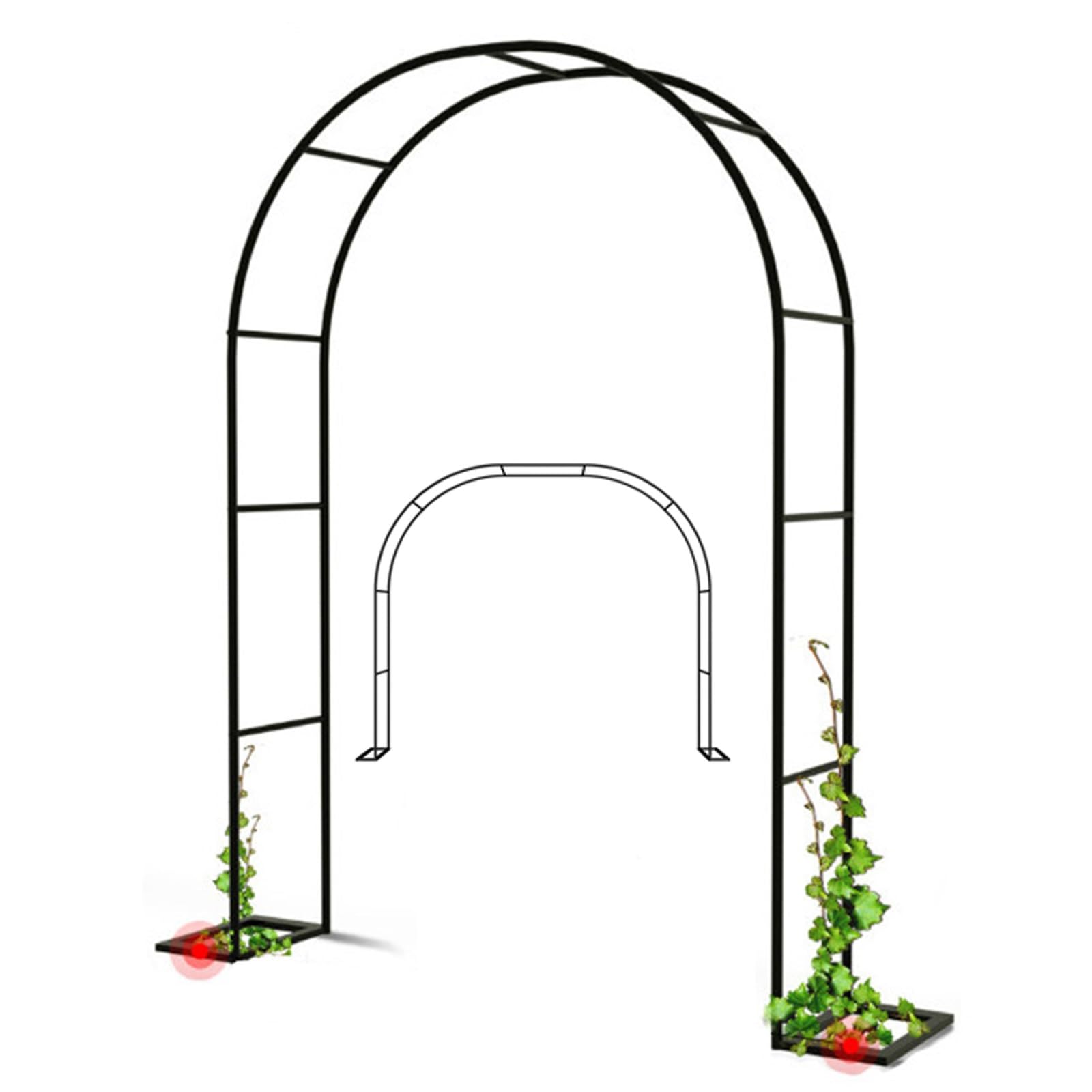 Arco de jardín metálico con enrejado floral para decoración de bodas