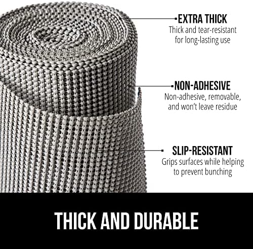 Gorilla Grip Drawer Liner and Wire Shelf Liners Set of 4, Drawer Liner Size 12 in x 20 FT in Gray, Non Adhesive, Wire Shelf Liner Size 14x36 in Charcoal, Waterproof Hard Plastic, 2 Item Bundle image 5