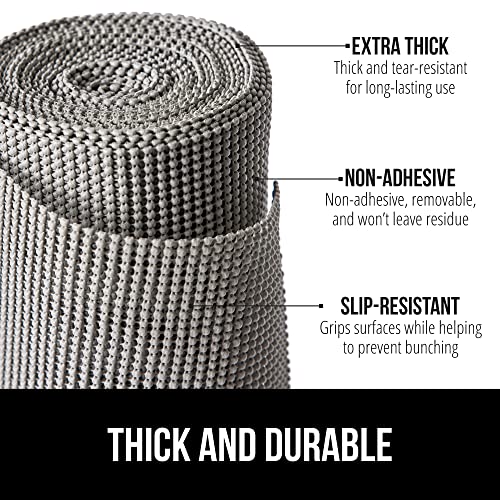 Gorilla Grip Drawer And Shelf Liner, Strong Grip, Non Adhesive Easiest Install Mat, 12 In X 20 Ft, Durable Organization Liners, Kitchen Cabinets Drawers Cupboards, Bathroom Storage Shelves, Gray #TOP1