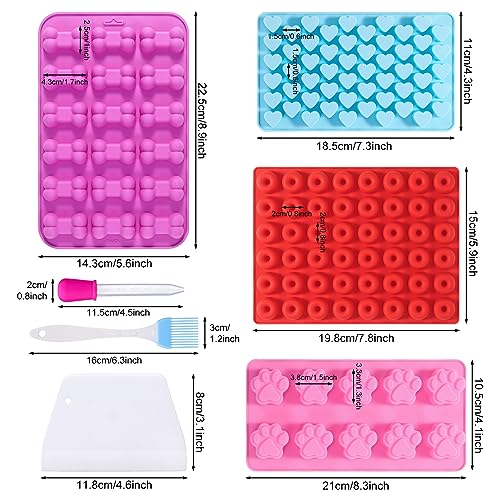 Livdouyu Backmatte Hundekekse, 9 Stück Backmatten für Hundeleckerlies Set, Hundekekse Backform Silikon für Backofen, Mini Backmatte Silikon für DIY Hundeleckerlies, Schokolade, Kekse, Süßigkeiten