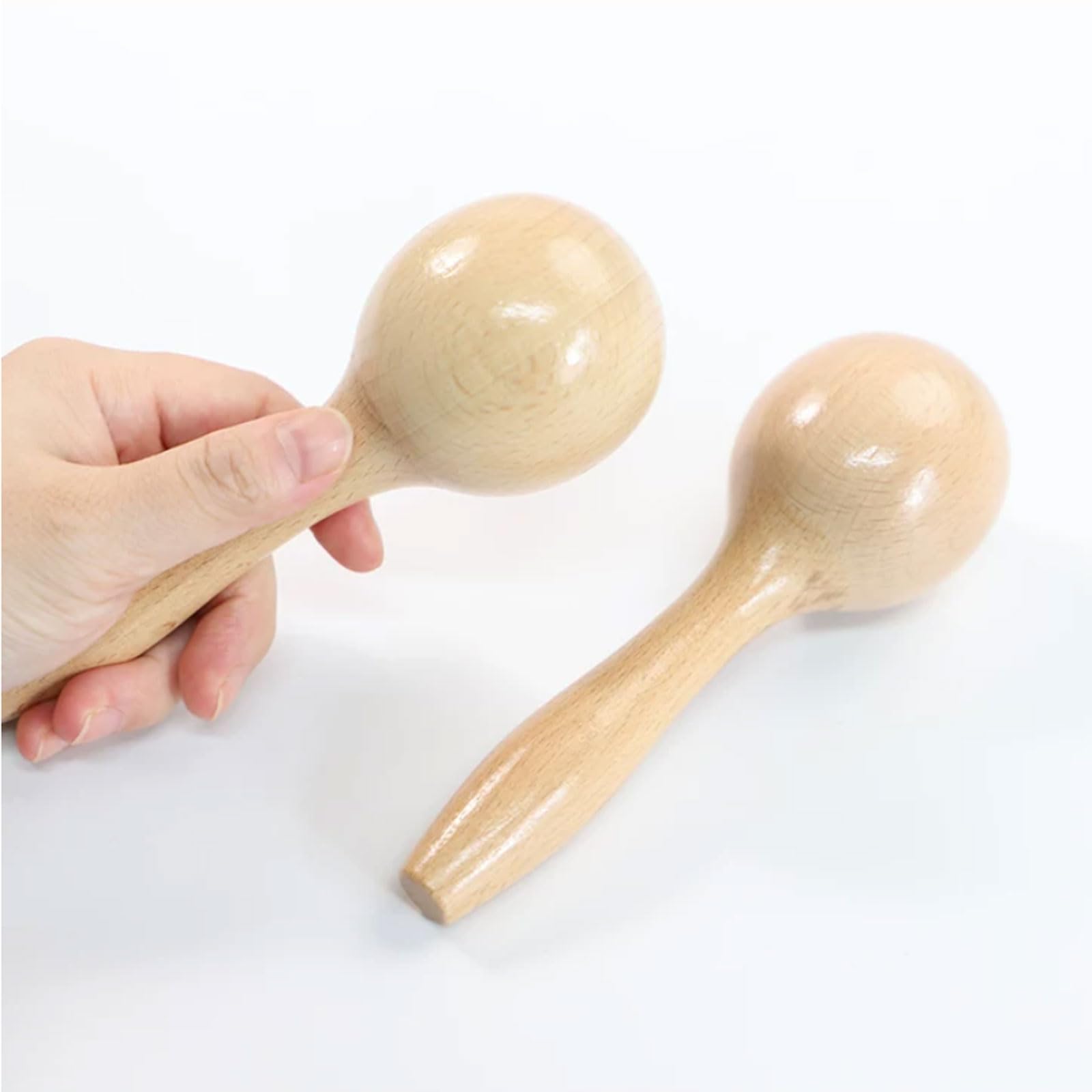 Maracas in Legno Montessori, sonagli per Bambini in Legno Naturale, Giocattoli da agitare, Giocattoli per afferrare per Neonati, Strumenti a percussione Orff
