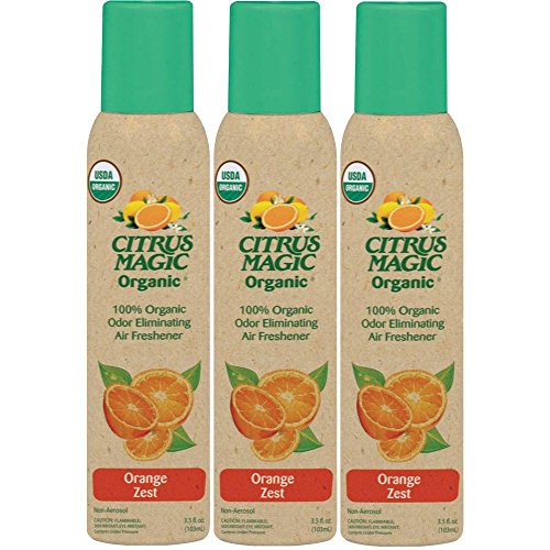 Citrus Magic Natural Odor Eliminating Air Freshener Spray Orange Zest, Pack of 3, 3.5-Ounces Each with Give-aways