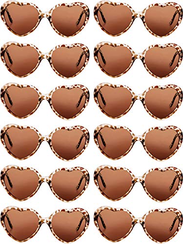 Blulu 12 Pieces Neon Colors Heart Shape Sunglasses for Women Party Favors and Festival2