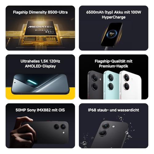 XIAOMI Poco X8 Pro Smartphone 8GB+256GB, Dimensity 8500-Ultra Prozessor, 6500mAh Akku, Ultra-helles AMOLED Display, 50MP Sony IMX882 Hauptkamera mit OIS, Grün, 3 Jahre Garantie – Bild 3
