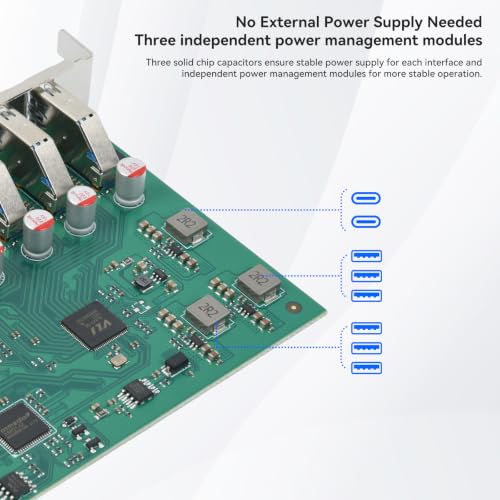 Image of ELUTENG PCIE USB 3.1 Expansion Card 8 Ports 20Gbps Bandwidth PCI Express USB Cards with ASM3142 & VL820 Chipset PCI-E Hub Controller Adapter 4 USB-A & 4 USB-C for Windows 11 /10 /8 /7 /XP /Vista