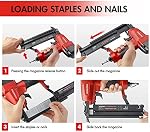WORKPRO Pneumatic Brad Nailer, 18 GA, 2 in 1 Nail Gun and Crown Stapler, with 400pcs Nails/ 300pcs Staples, for Carpentry, DIY Project, Woodworking