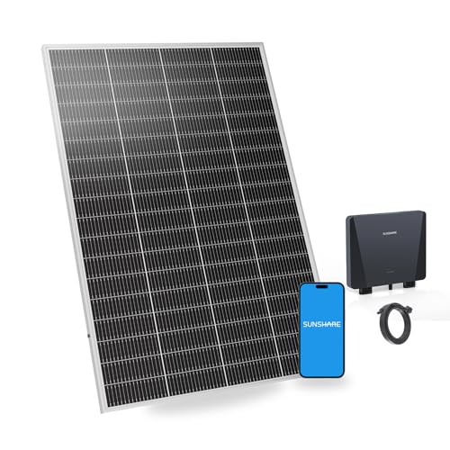 Balkonkraftwerk ohne Bohren: Die besten Sets für Mieter 2026 4 SUNSHARE Ray Lite 200W Balkonkraftwerk Ohne Halterung – komplett Steckdose N-Typ Solarmodule 25 % Effizienz – 800W Mikro-Wechselrichter mit WIFI & AC Kabel – Basic Kit PV Solaranlage Komplettset