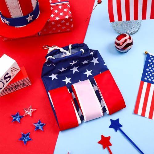NOVWANG 24 Inch American Flag Windsock, 2 Pcs Heavy Duty Patriotic Outdoor Decoration USA Windsock for Memorial Day Independence Day Garden Porch Boat Decor