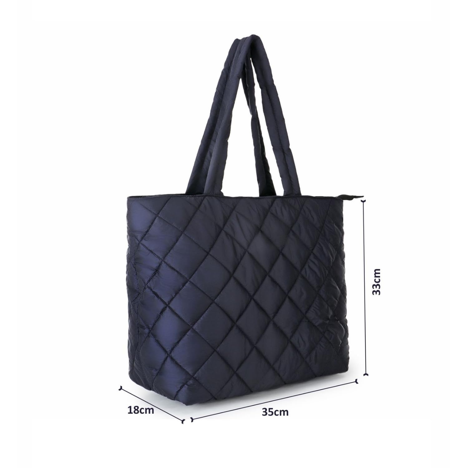 Anekaant Womens Black Quilted Polyester Diamond Self Design Handheld Bag 2