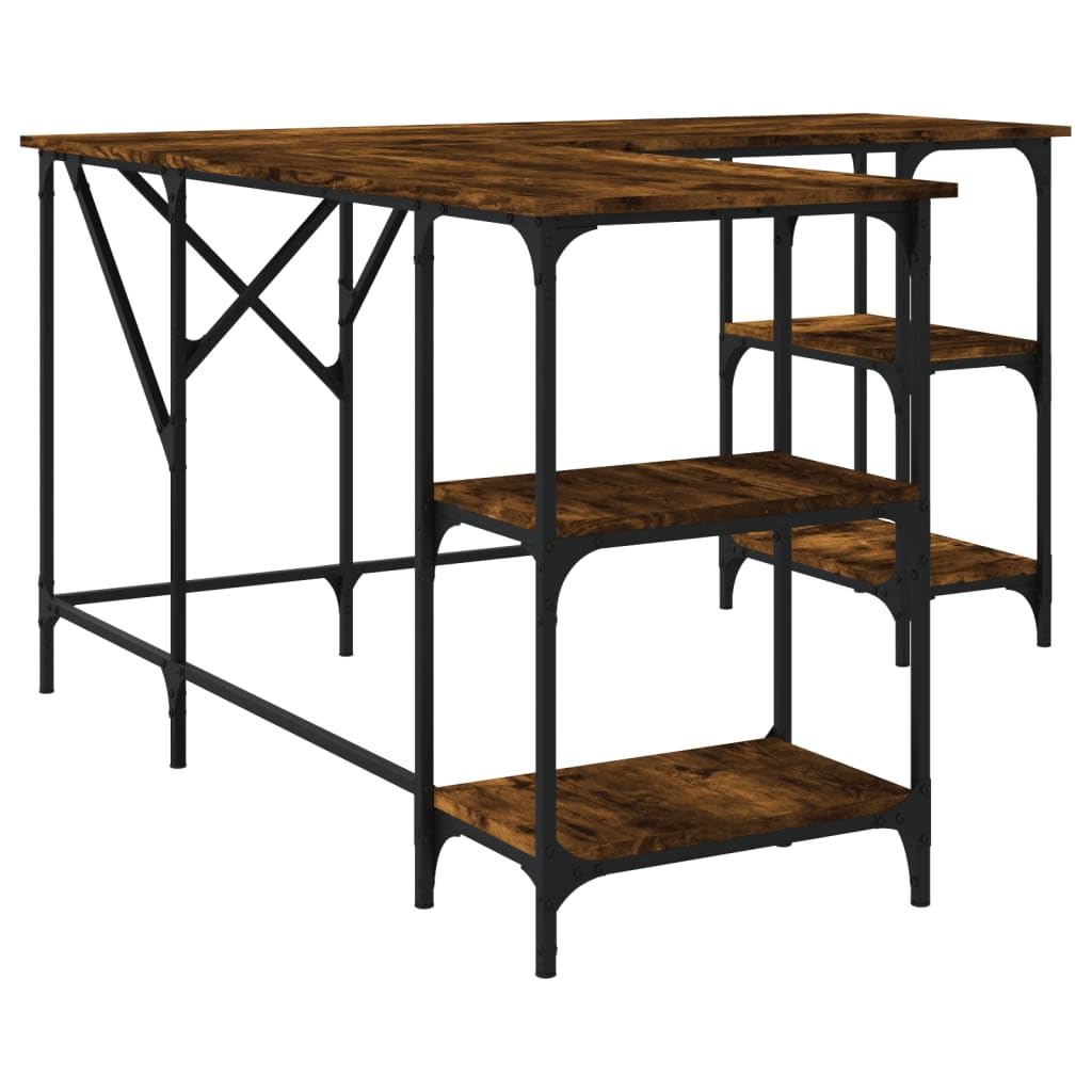 Homgoday Scrivania ad angolo, scrivania per computer, ufficio, PC, tavolo da lavoro, tavolo per studio, casa, ufficio, incenso, 139 x 139 x 75 cm, materiale in legno