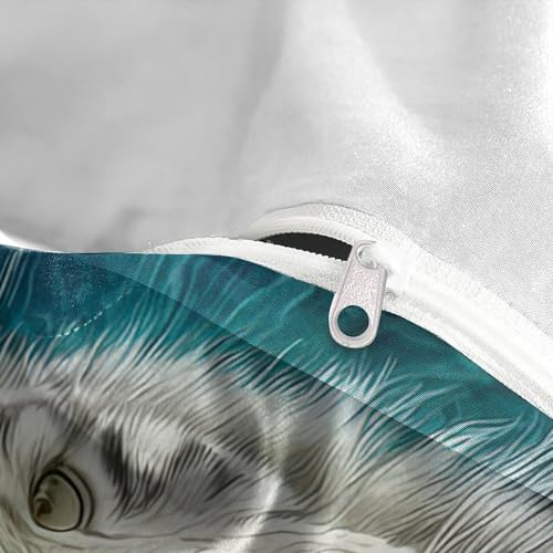 Housse de couette tigre blanc impression numérique 3D microfibre premium - 8