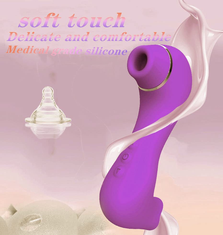 Massaggiatore elettrico，Ṥucchia e Lînguá Çlitòrīdè per Donna Vîbràtóri Clídórídè Dónnà, con 10 * 10 livelli di massaggio regolabiliṠèẍ TôyșṼibratṓrḙṗer Dònṅa Realistico100% impermeabile(Viola-1)