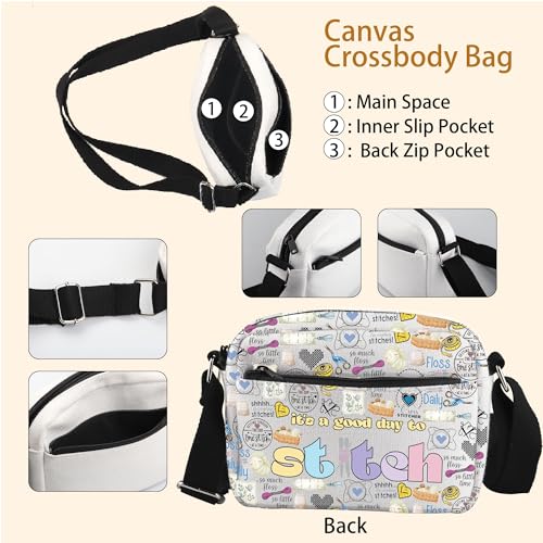 WCGXKO Cross Stitch Crossbody Bag It’s A Good Day to Stitch Quilting Sewing Gift Seamstress Quilters Gift for Sewing Lover3