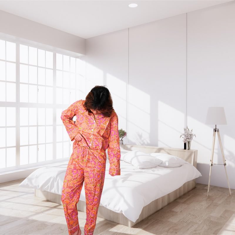 Huar Cotton Pajamas for Women Set - Luxurious Cotton Womens Pajama Sets - Comfortable PJ Set, Breathable & Light Pjs3