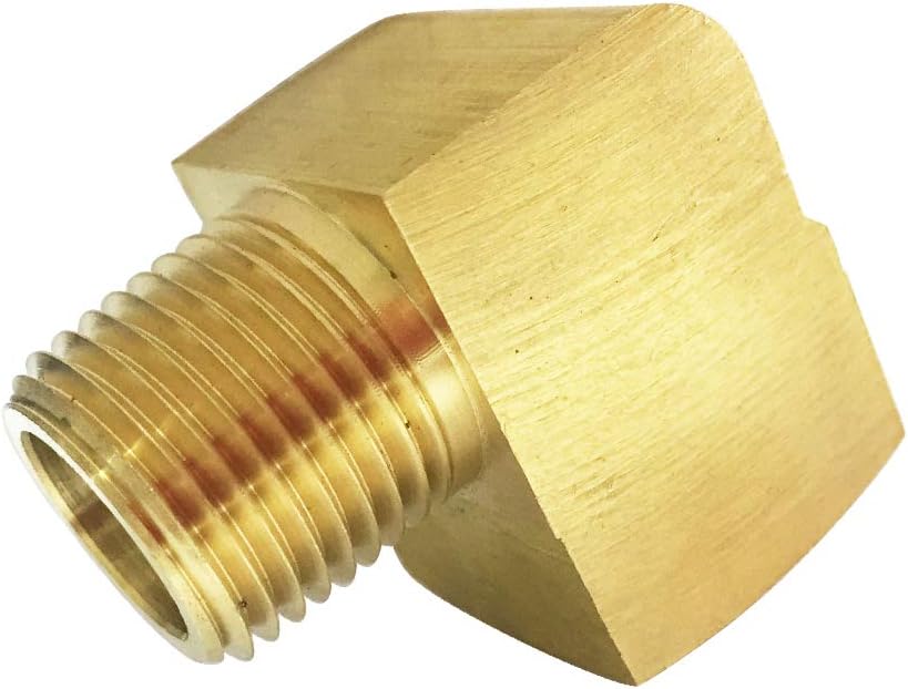 5pcs 1/4" NPT Street Elbow Brass Bastock 90 Degree Pipe Fitting, Air Compressor Hose Right Angle Fittings