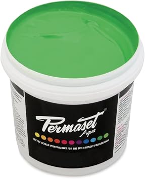 Permaset Aqua Standard 1 Litre Litre Green - Screen Printing Ink for Fabric - Ideal Screen Printing Kit for Home Office, Starter Kit, Fabric Paint, Screen Printer and Other Fabric Ink