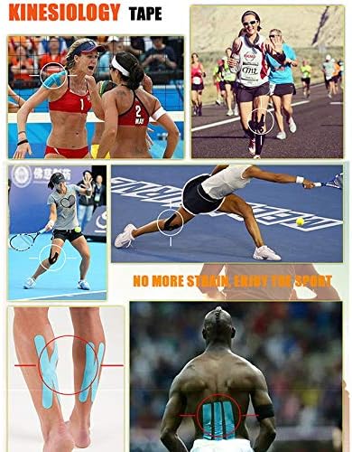 Athletic Tape Breathable Self Adhesive Bandage Wrap, 5cm x 5m/2.5cm x 5m Sports Tape for Wrist, Ankle Sprains, Swelling, Sports Injury & Protection