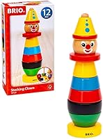 Vista 2 de BRIO Infant & Toddler 30120 - Stacking Clown - 9 Piece Wood Stacking Toy for Kids Ages 1 and Up