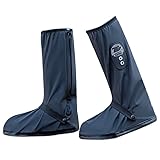 [Senteria] シューズカバー 靴カバー 防水 滑り止め ロング 折りたたみ可能 着脱簡単 軽量 雨 雪 靴保護 耐摩耗 レインシューズカバー 通勤 通学 自転車 男女兼用 アウトドア 雨具 作業用 旅行 学校 部活 子供 成人 携帯便利 梅雨対策 (ブラック, M)