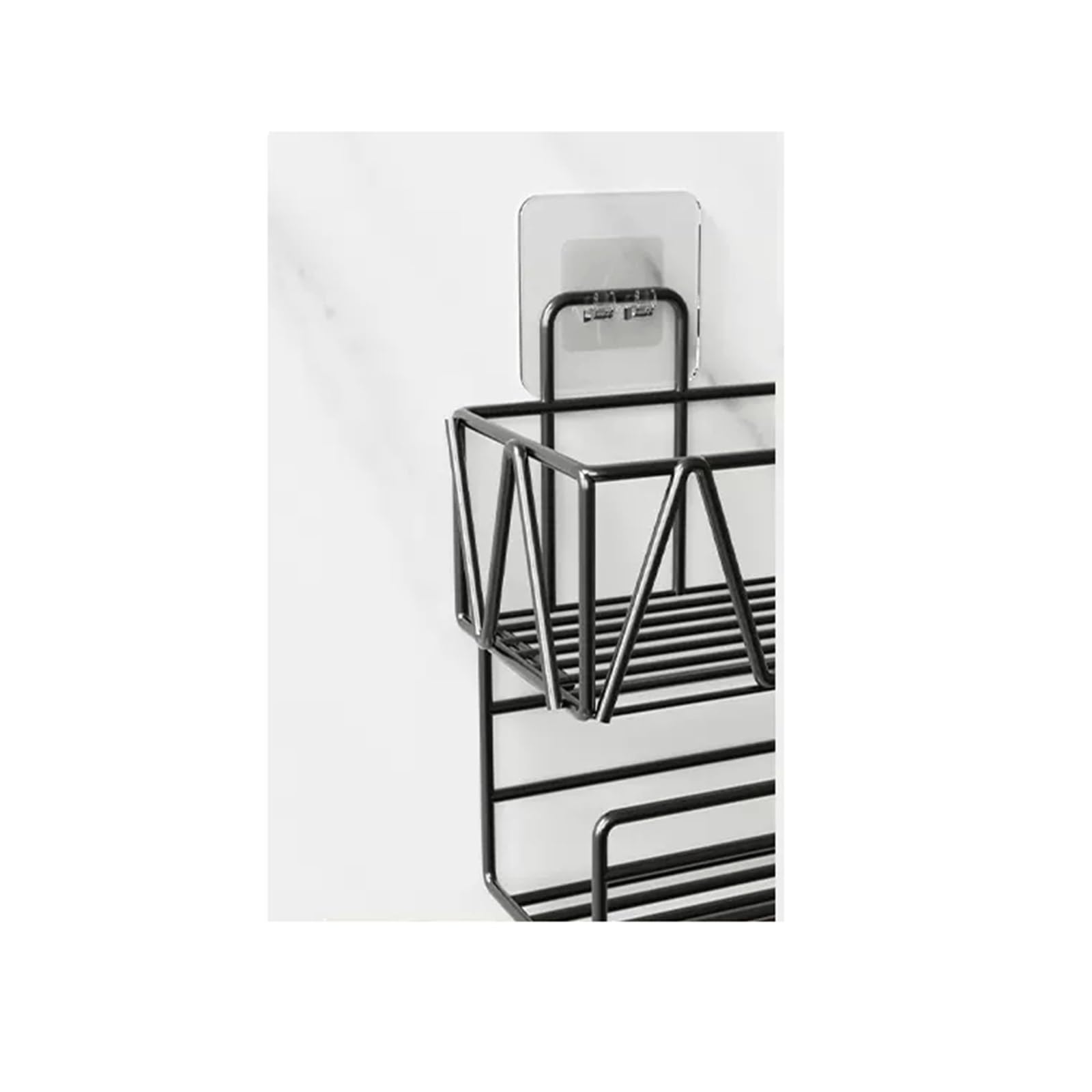 Mensola Doccia Angolare Scaffale portaoggetti da parete grande for WC Scaffale cosmetico a doppio strato con porta fazzoletti e gancio Scaffale portaoggetti in metallo montato a parete senza perforazi