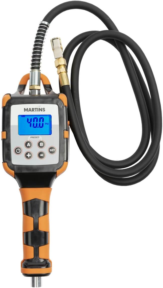 Martins Industries Flatematic Handheld Automatic Tire Inflator - up to 174 PSI, Inflate and Deflate Automatically, Rechargeable Lithium-ion Battery - Loud Signal and Stop When Set Pressure is Reach