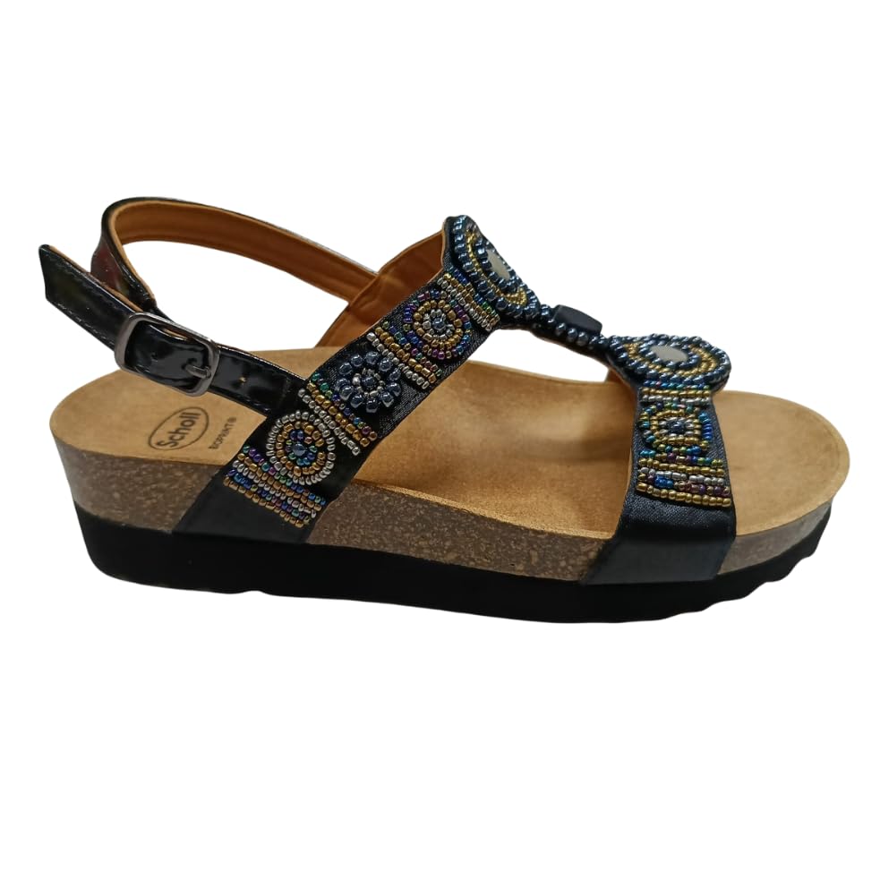Scholl, bogotà sandalo donna, fascia regolabile, con perline