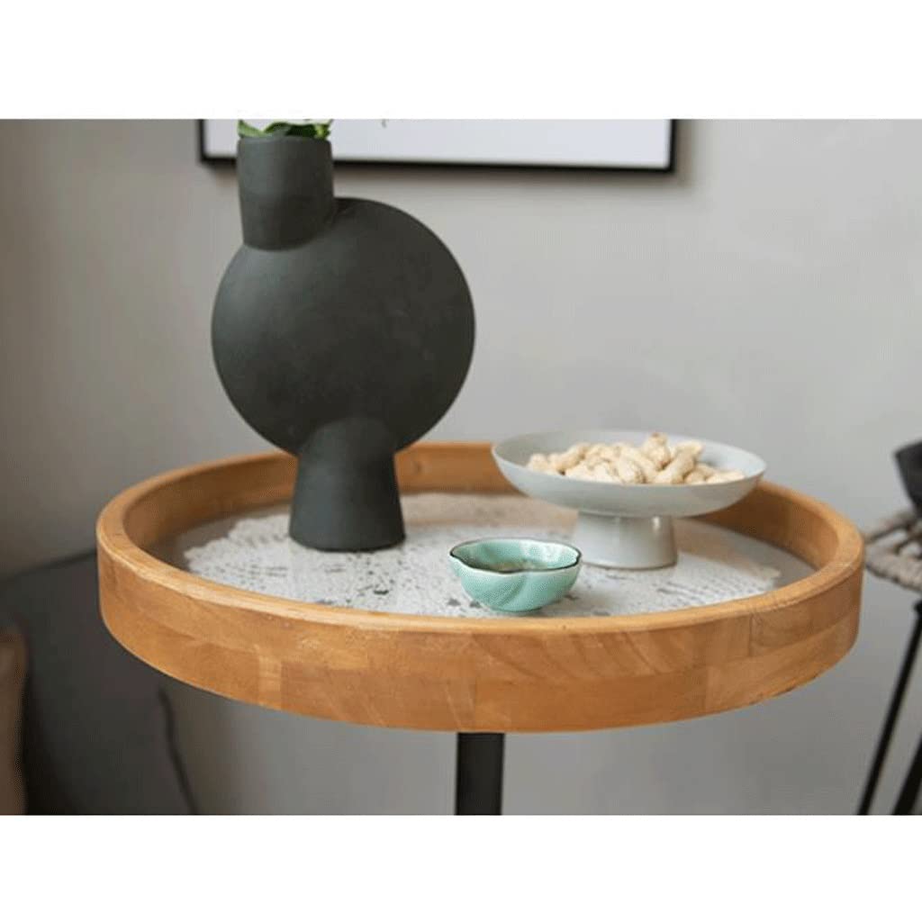 Table Basse en Bois Massif à crocheté tricoté Simple en Bois trempé Table de Table latérale en Verre carré