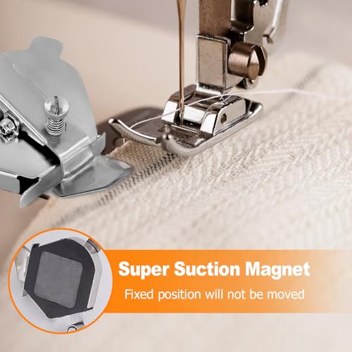 Upgraded Multi-Purpose Magnetic Guide for Sewing Machine,Universal,Material: Premium All-Steel, Applicable Processes: Edge Retaining/Positioning/Anti-Curling/Pressing of Topstitching (Silver*1)