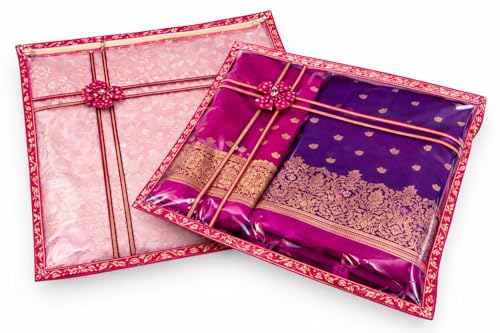 Image of RAAHII 20 piece Transparent saree cover with zip, Fancy suit packing plastic covers for sadi, duppata, clothes bags, kurti for wedding gifting or wardrobe storage organizer