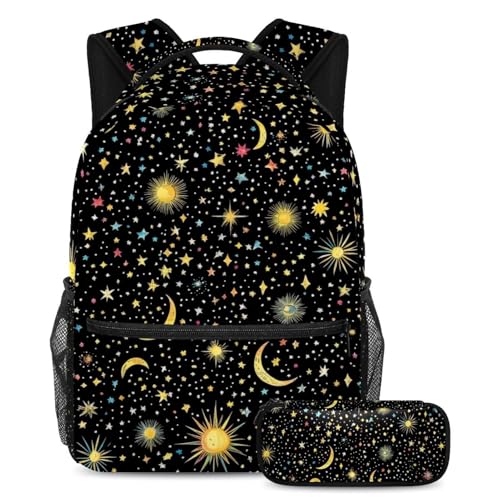 Sac à dos 2 pièces grande capacité sac d'école coloré avec trousse étudiants