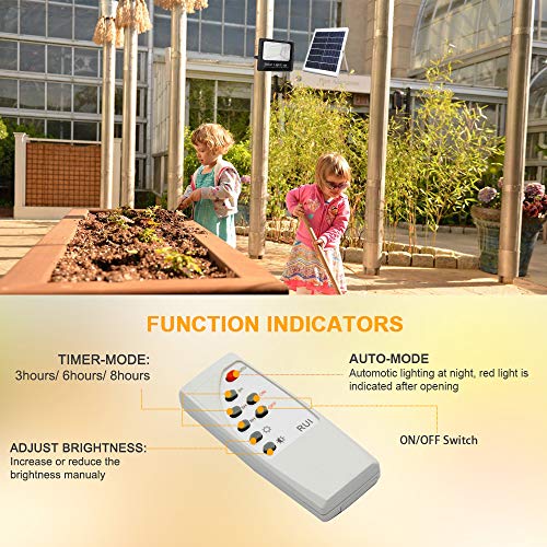 100W Led Solar Flood Light, Outdoor Dusk to Dawn Solar Security Light with Remote, 180 LEDs 5100 LM High Bright, IP67 Waterproof Solar Chargeable Light for Yard, Garden, Pathway, Arena, Ball Court - Thumbnail 4