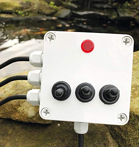 PondHero Outdoor SwitchBox (6-Way) - IP56 Waterproof - 6 Rubberized