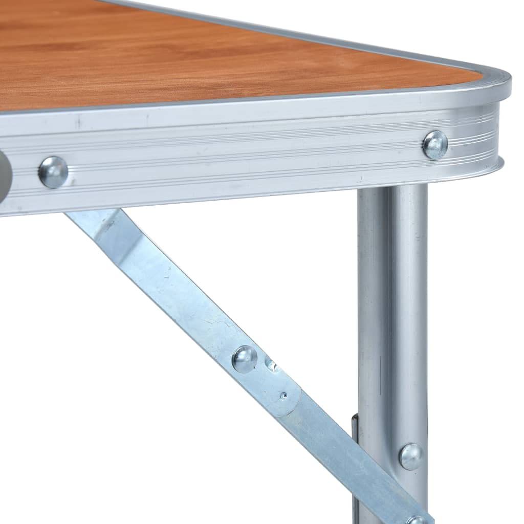 Klappbarer Campingtisch aus Aluminium 60x45 cm leicht, tragbar, stabil, für Outdoor, Garten, Picknick, Wandern, Strand, Campingmöbel, kompakt, einfach zu transportieren und aufzubewahren
