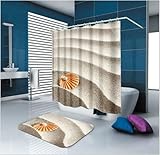 Muscheln Duschvorhang 90x180 cm Anti-Schimmel Wasserdicht Strandthema 3D Shower Curtain Polyester Stoff Waschbar Duschvorhänge für Badewanne Badezimmer C.478