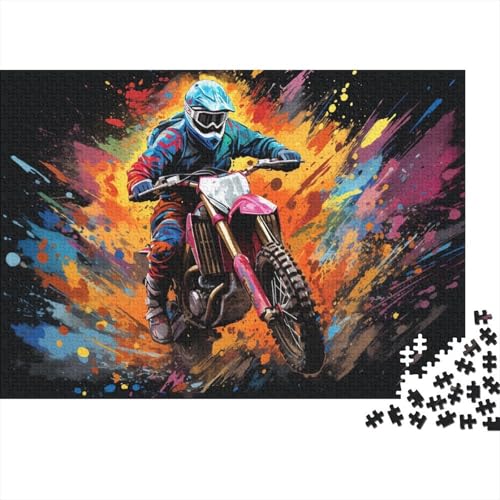 Rompecabezas de 1000 piezas para adultos de casco de moto en cartón prémium de 70x50 cm