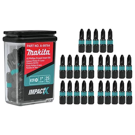 Makita A-99764 Impactx 2 Phillips Drywall 1″ Insert Bit, 25 Pack