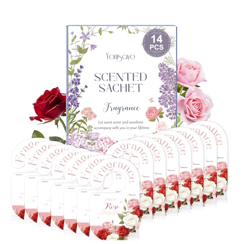 14 PCS Rose Sachets Bags for Drawers and Closets...