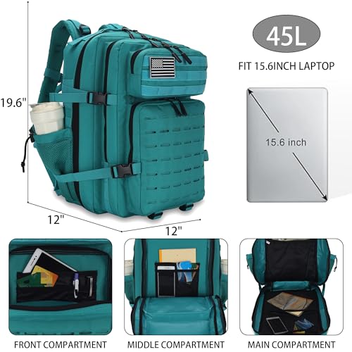 Image of Military Tactical Backpack 45L /25L 3 Day Assault Pack Molle Daypack Hiking Backpack for Men and Women