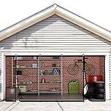 2 Car Garage Door Screen 16x7ft, Garage Screen Mesh with Hook and Loop Easy to Install Durable Garage Screen Curtain Cover Kit with Heavy Duty