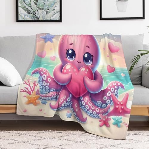 Manta de franela con pulpo para tardes de sofá y película en casa 3